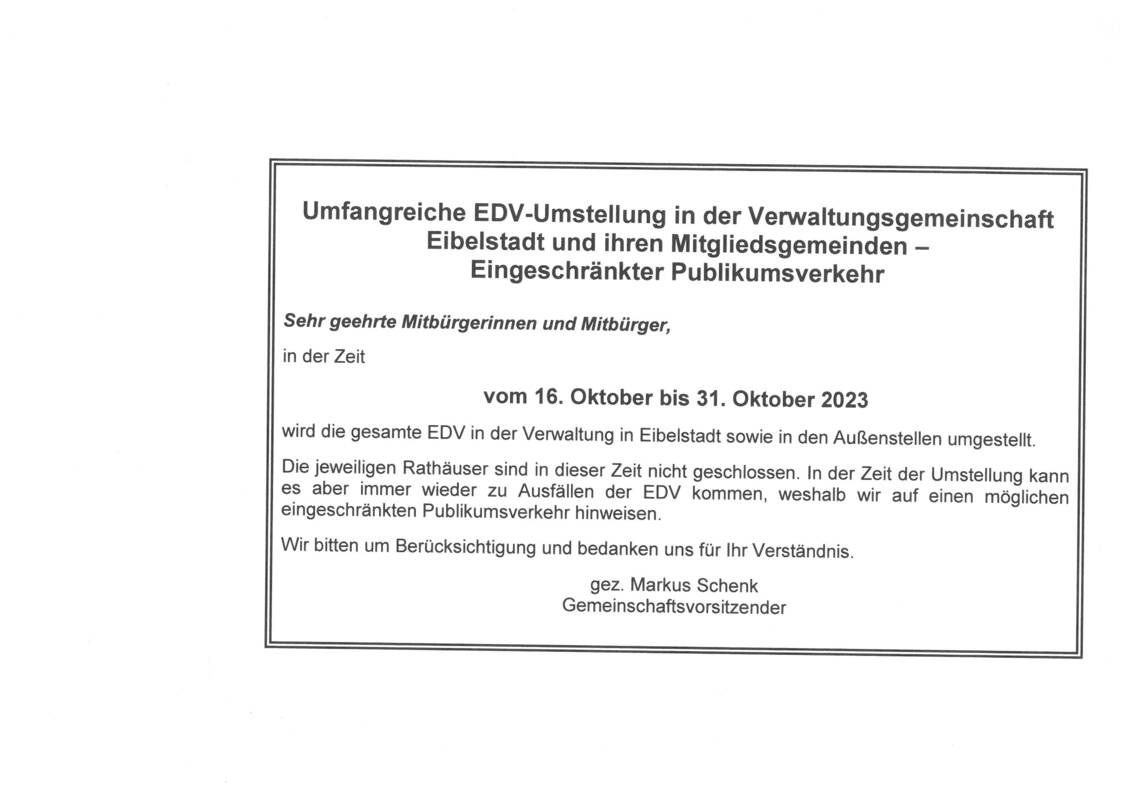 umfangreiche EDV Umstellung