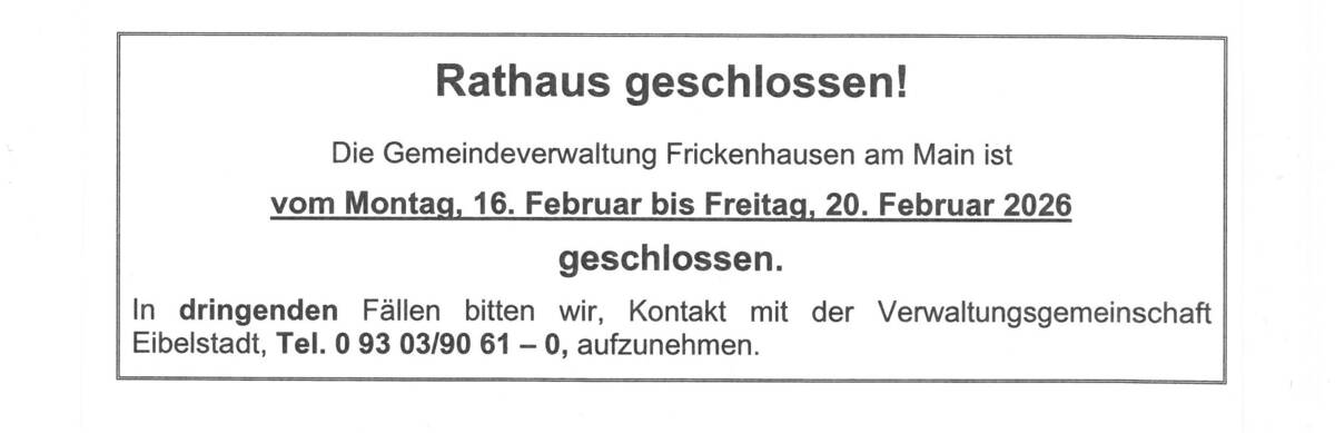 Rathaus geschlossen Fasching 2026
